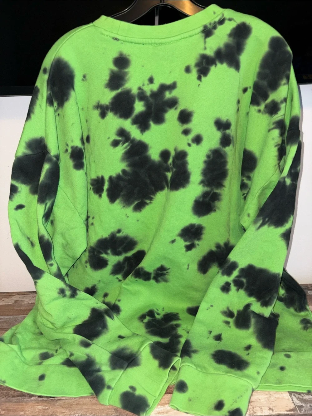 Disney Nightmare Before Christmas Neon Green and Black Tie-Dye Sweatshirt
